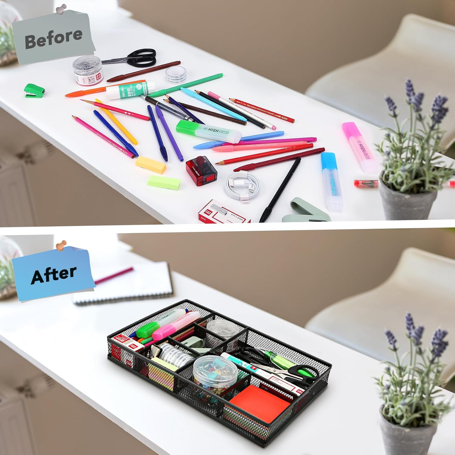 Desk Drawer Organizer Tray,Drawer Organizer for Office and Home,Desk Organizer w
