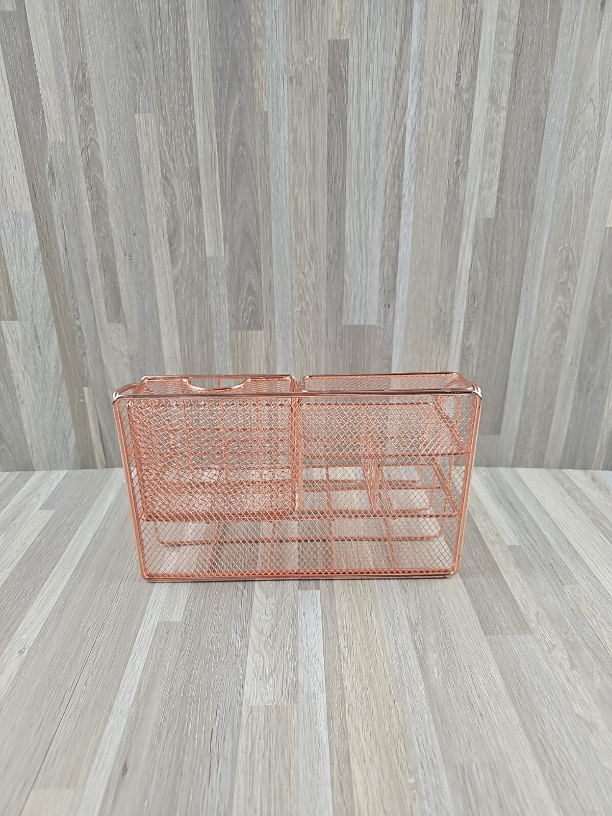 Rose Gold Metal Desk Organizer