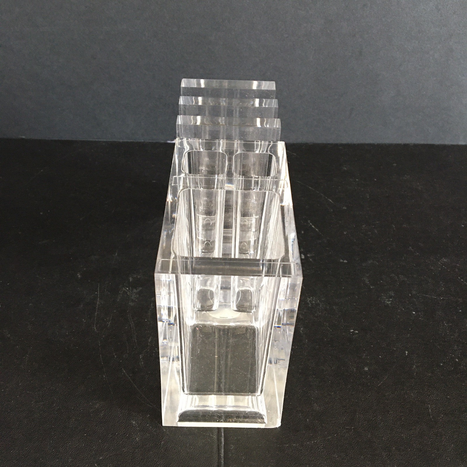 Clear Acrylic Desk Organizer NIB 5-3/4″ X 2″ X 3-1/2″