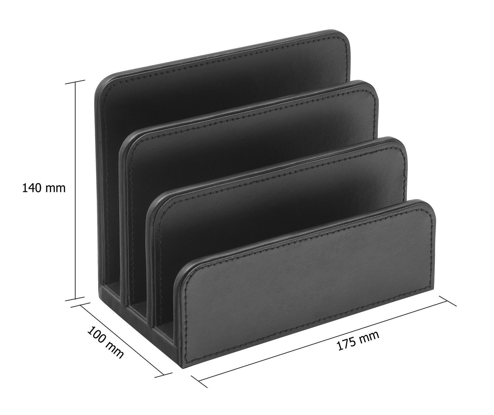 Black Faux Leather Letter Holder | Sorter | Post Rack | Envelope Organiser | …
