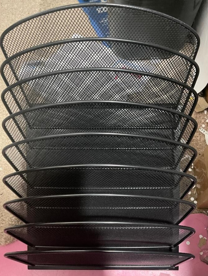 USED Safco 8 Compartment Wire Mesh File Organizer Matte Black- USED (AB)