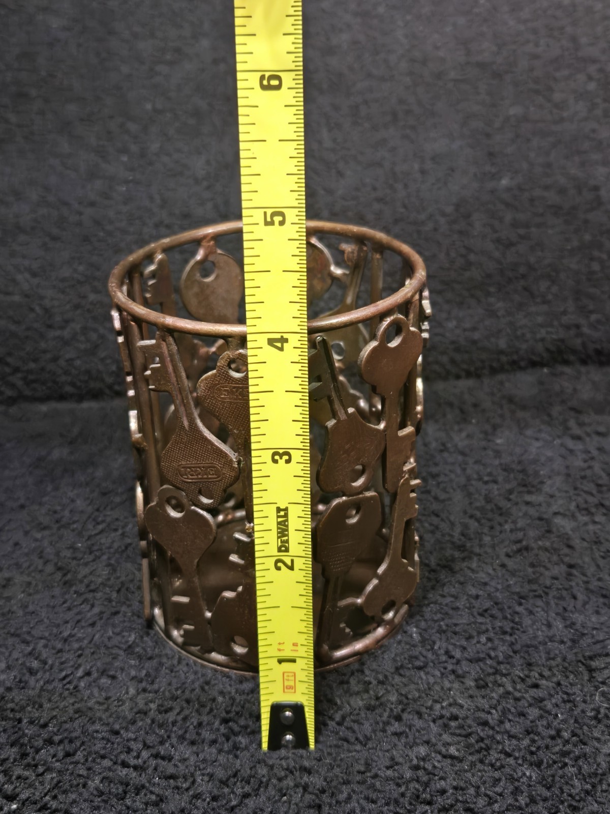 Handmade Recycled Key 3 Pc Desk Set Tray Bowl Pencil Cup India Industrial