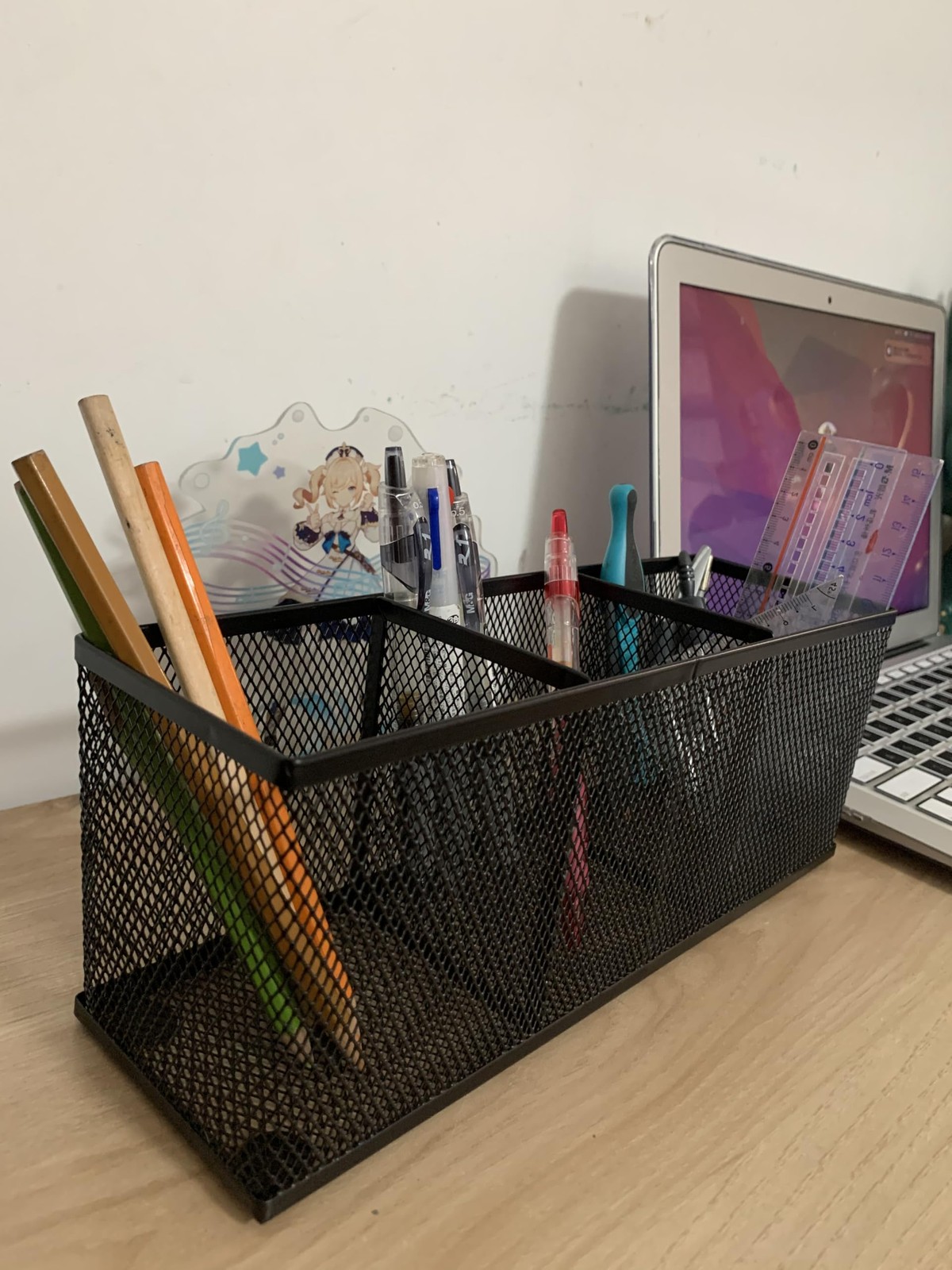 Coasdigi Pencil Holder, Metal Mesh Pen Holder Desk Organizer 3 1 Pack black