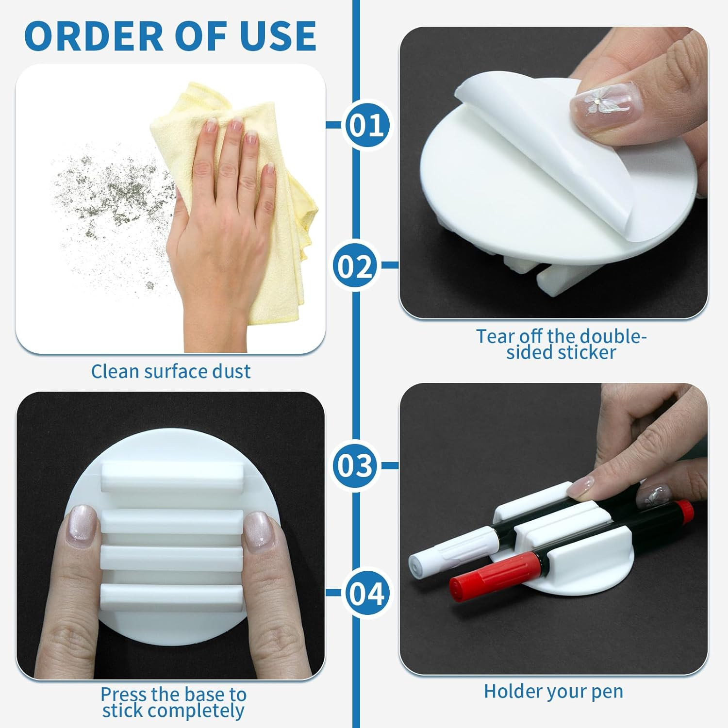 Upgraded Silicone Pencil Holder with Card Slots – 2 Pack (White)