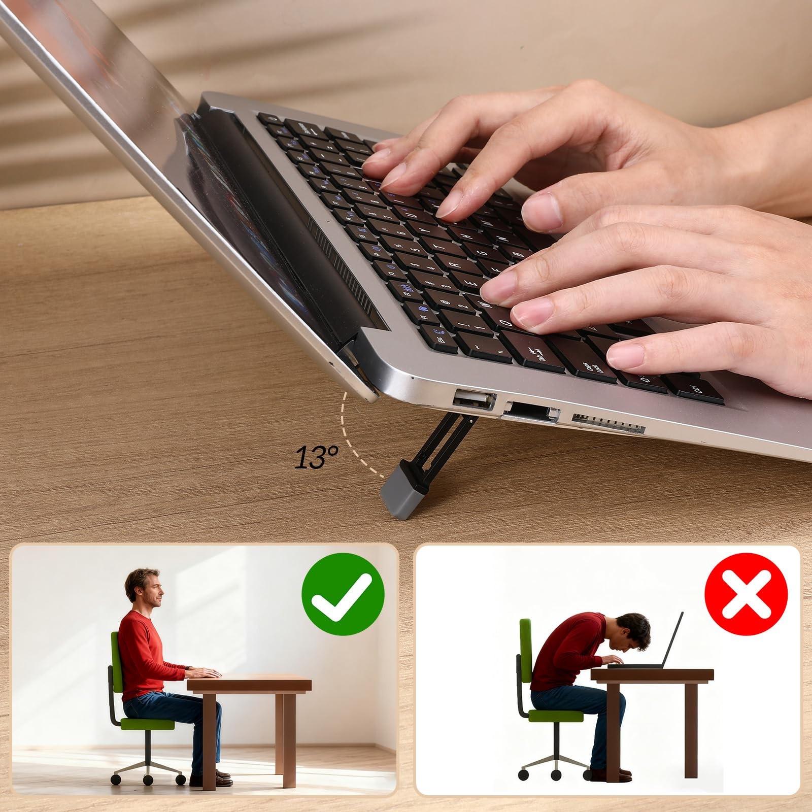 4 Pcs Portable Laptop Stand for Desk Foldable Keyboard Riser Ergonomic…