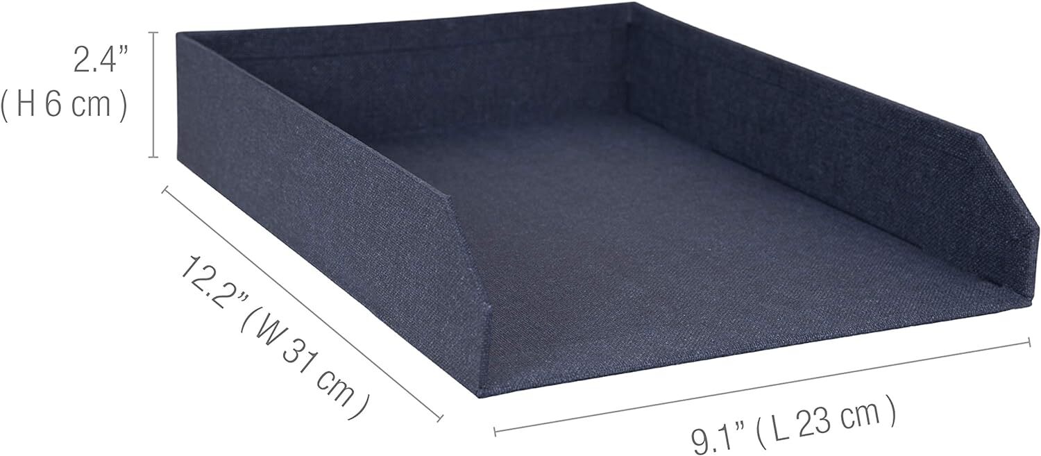 Bigso Hakan Letter Trays | Stackable Paper Tray | Pack of 2 | Grey