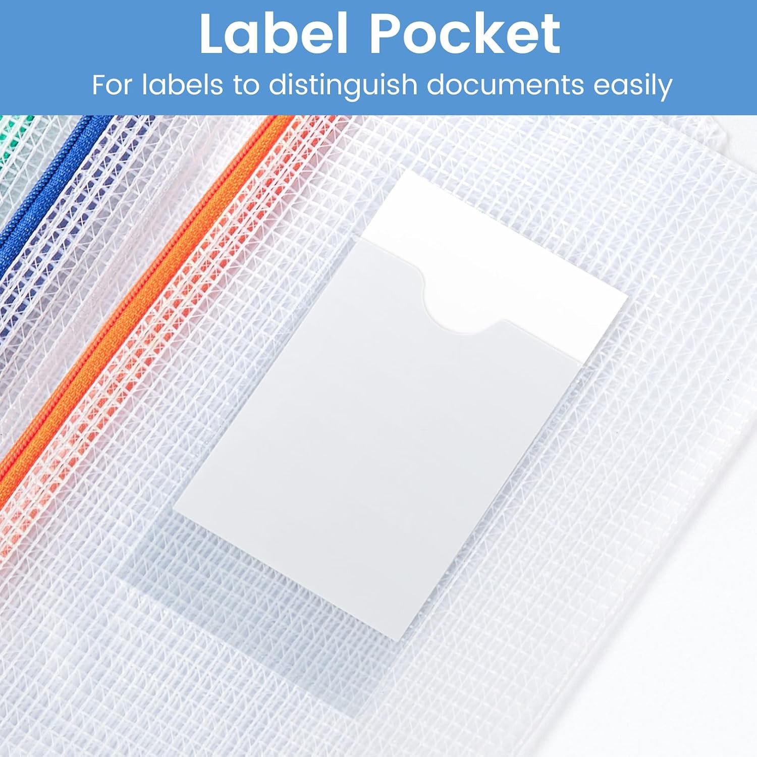 Sooez 24 Pack Mesh Zipper Pouch Bags with Label Pocket, A6 (9.1×4.7 in) Small Pe