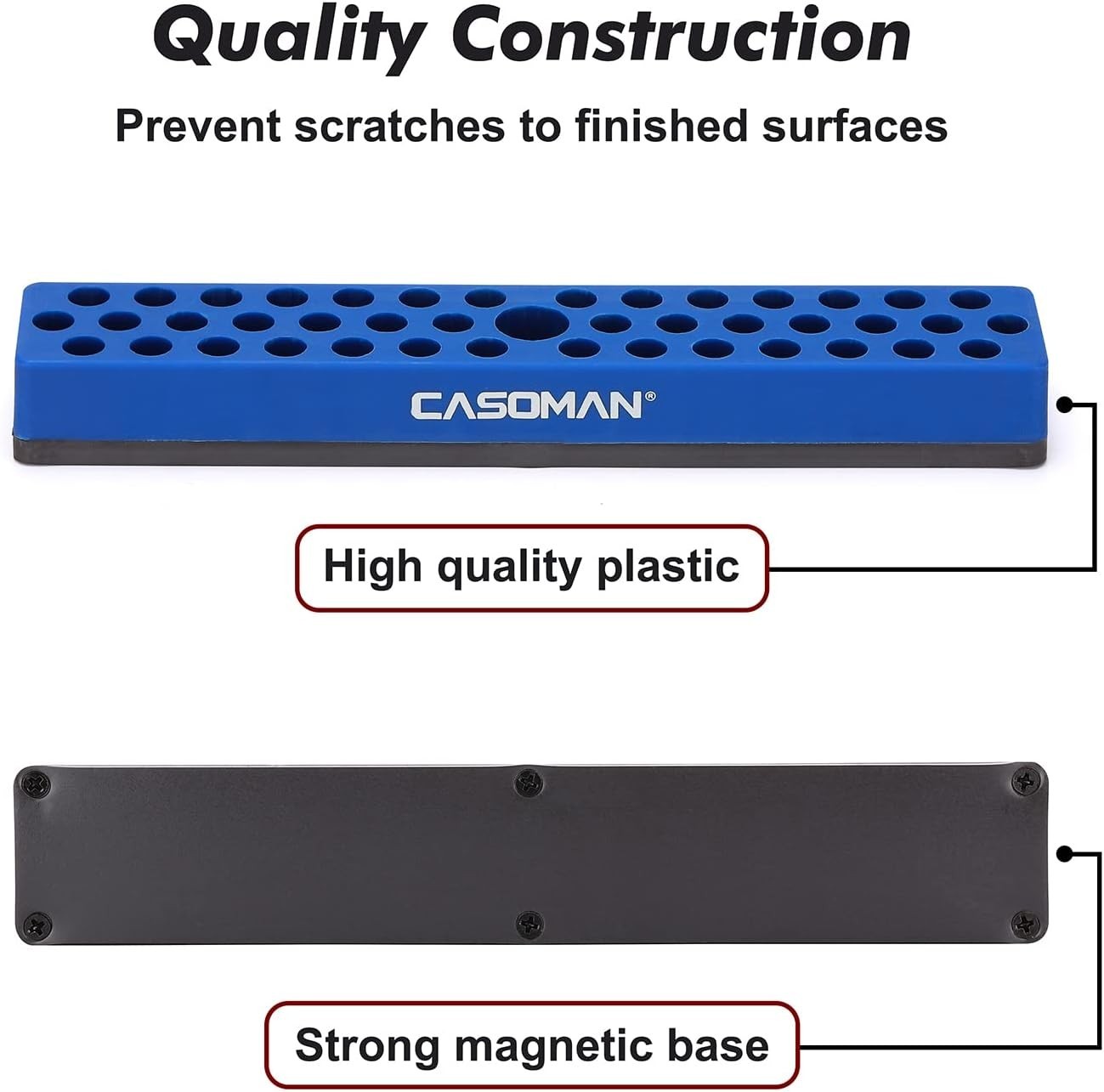 14-Inch Hex Bit Organizer Magnetic Base 86 Hole Storage for Tools