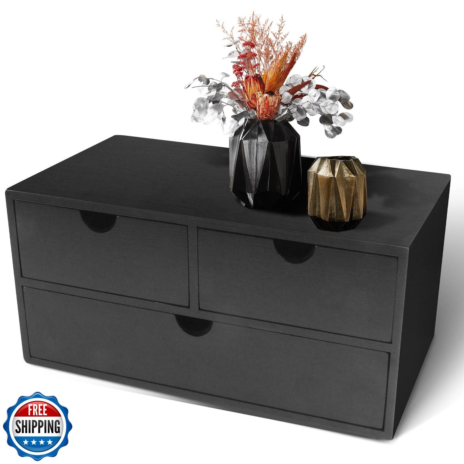 Charmewooden Desk Organizer with Drawers Countertop Drawer Organizer Drawers
