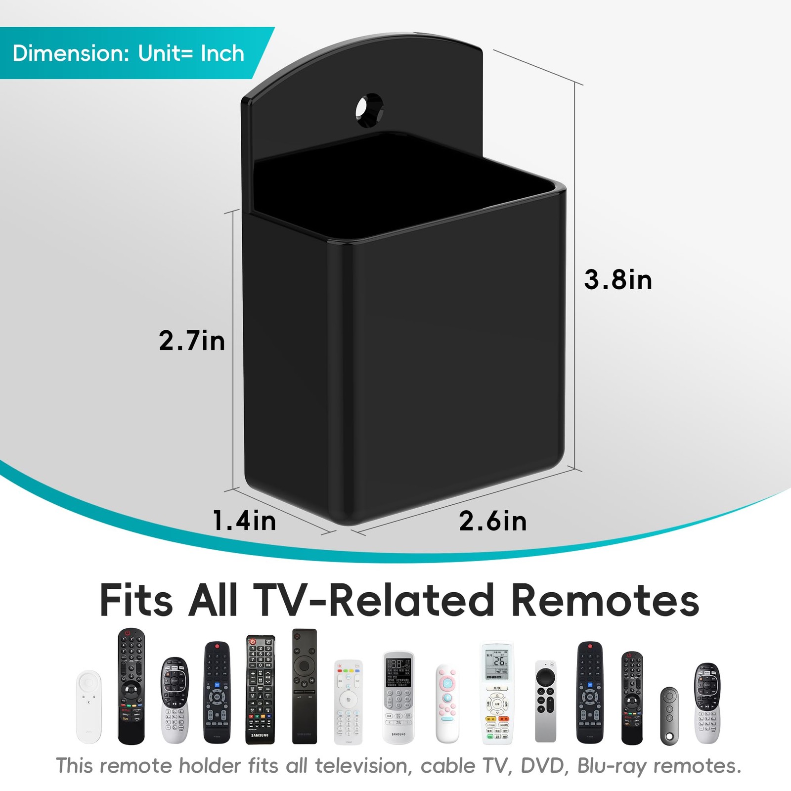 DRQ 2pc Adhesive Remote Control Holder, Wall Mount TV Controller Holder, TV R…