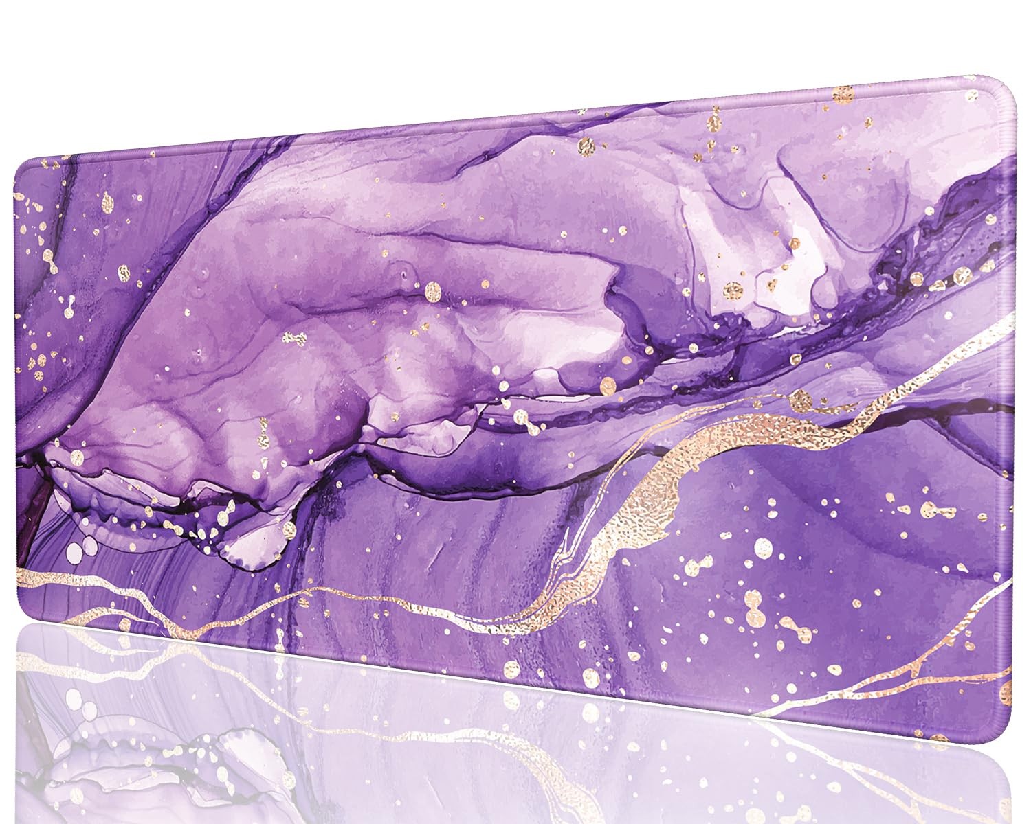 Desk Mat, 32″ x 16″ XXL Extended Large Gaming Mouse x 16″, Purple Marble