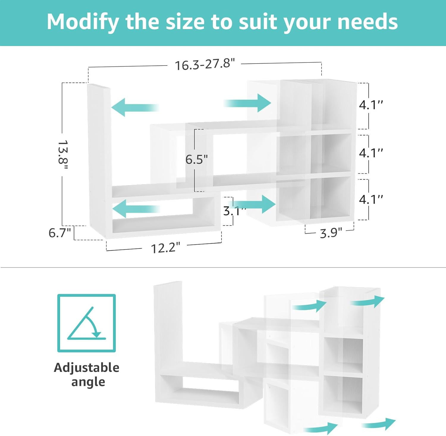 Desk Shelves Desktop Organizer Shlef – White Office Organization for Top of Desk