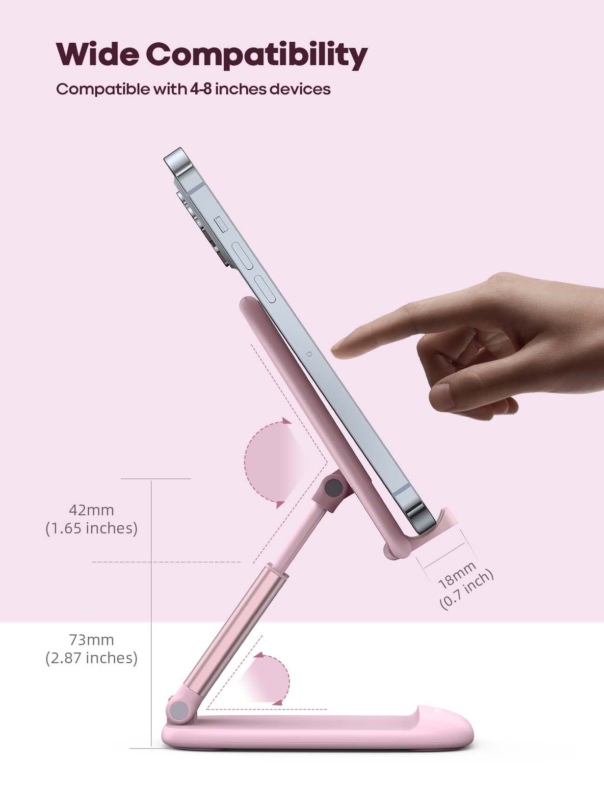 Lamicall Pink Phone Holder, Desk Accessories – Rose Gold Office