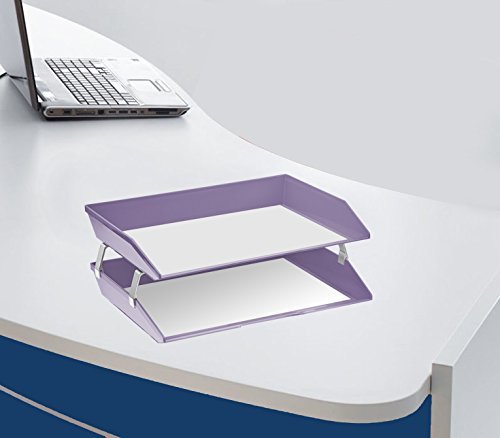 Acrimet Facility 2 Tiers Double Letter Tray (Solid Purple Color)