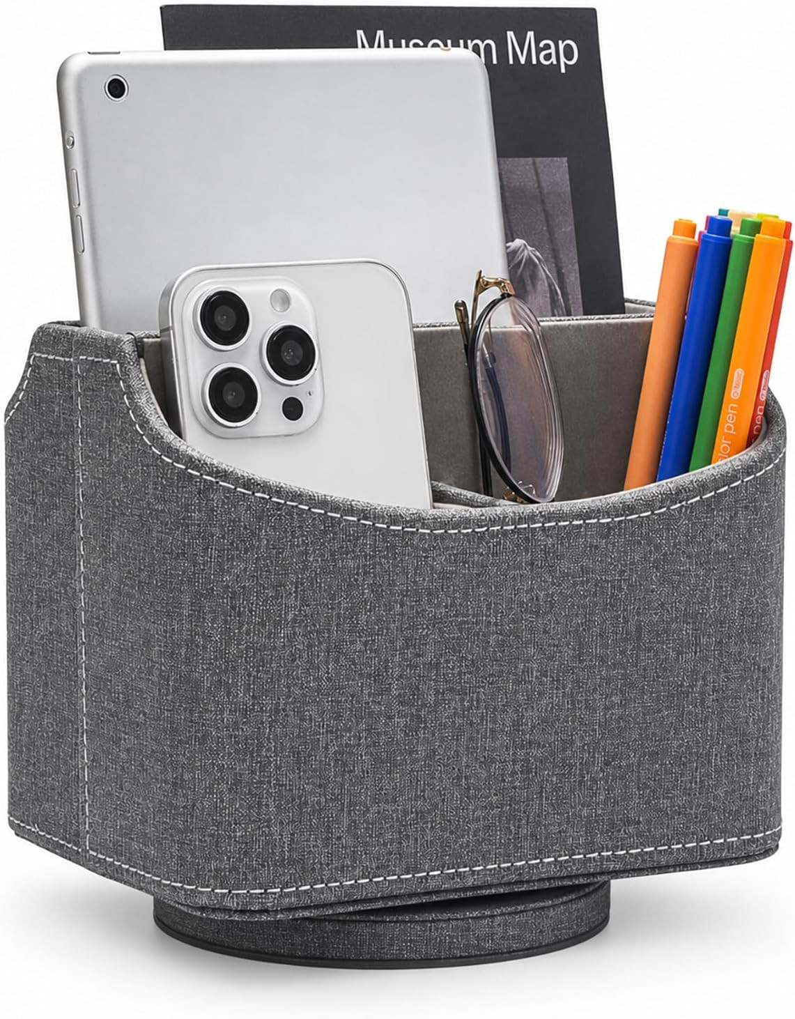 Rotating Desk Organizer, 360 Desk Spinning Caddy, Desktop TV Guide/Mail/Media/Re