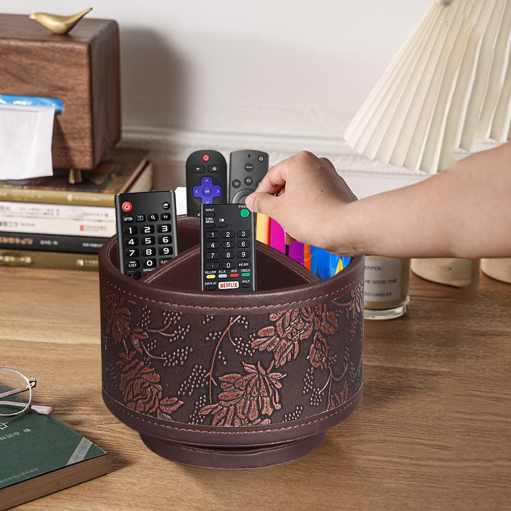 Pen Holder for Desk Organizers and Accessories, 360 Swivel TV Remote Control …