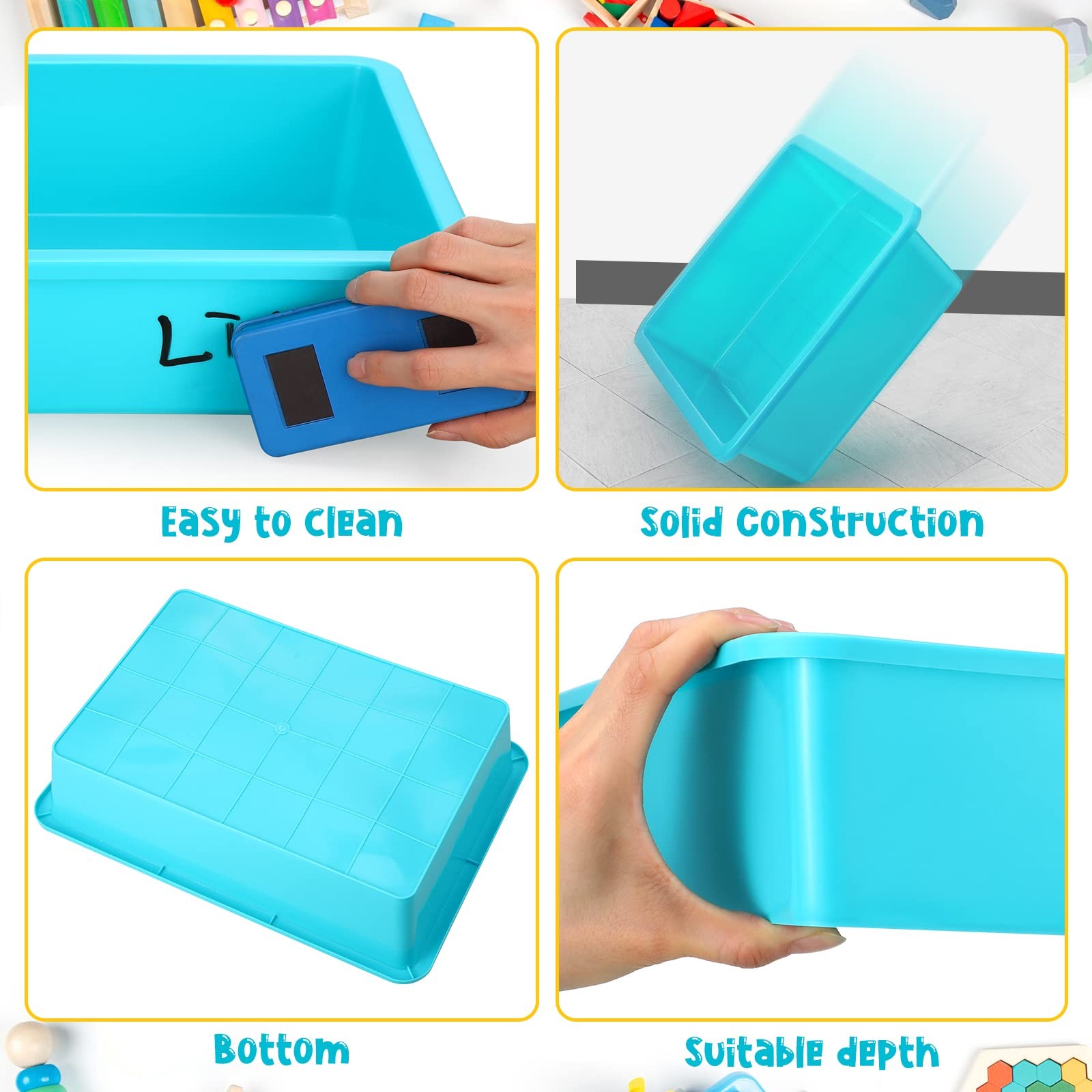 10 PCS Flat Storage Tray Organizer Bin Letter Size Paper Plastic