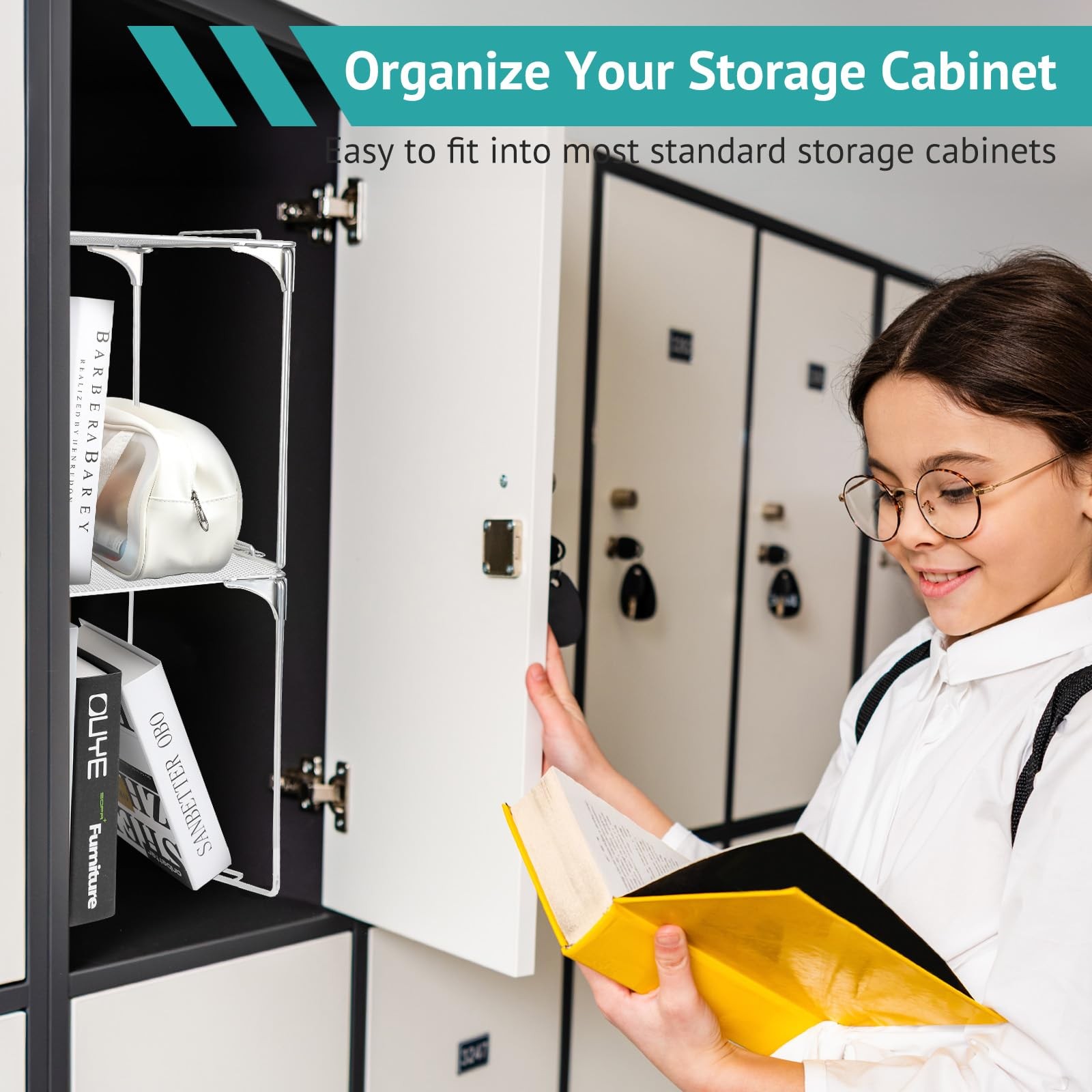 1 Grey Locker Organizer Shelf Stackable Storage Cabinet Accessories School
