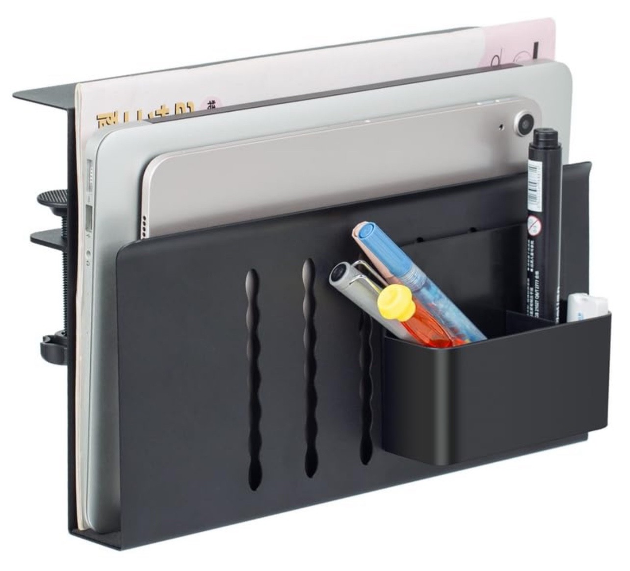 FEIKU Under Desk Organizer with Magnetic Pen Holder No Drilling Required to Hang