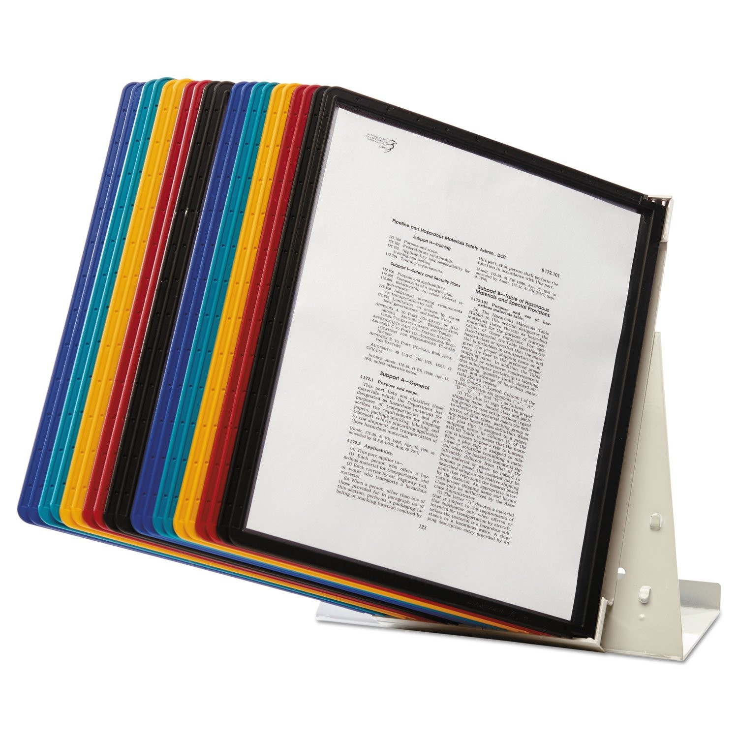 DURABLE VARIO 20-Panel Desktop Reference System, Assorted Color Borders (536100)