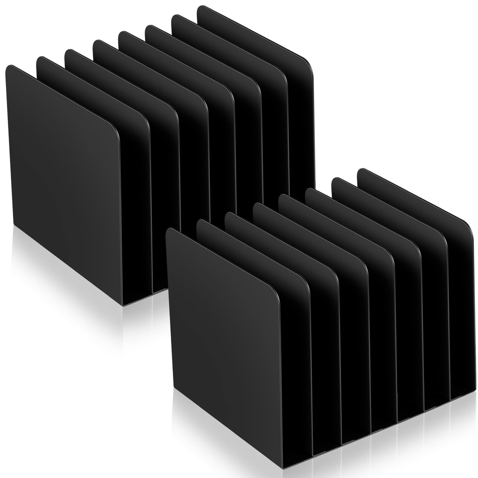 Suzile 2 Pcs Vertical Metal Desk File 7.09 x 5.79 x 5.41 inches, Black