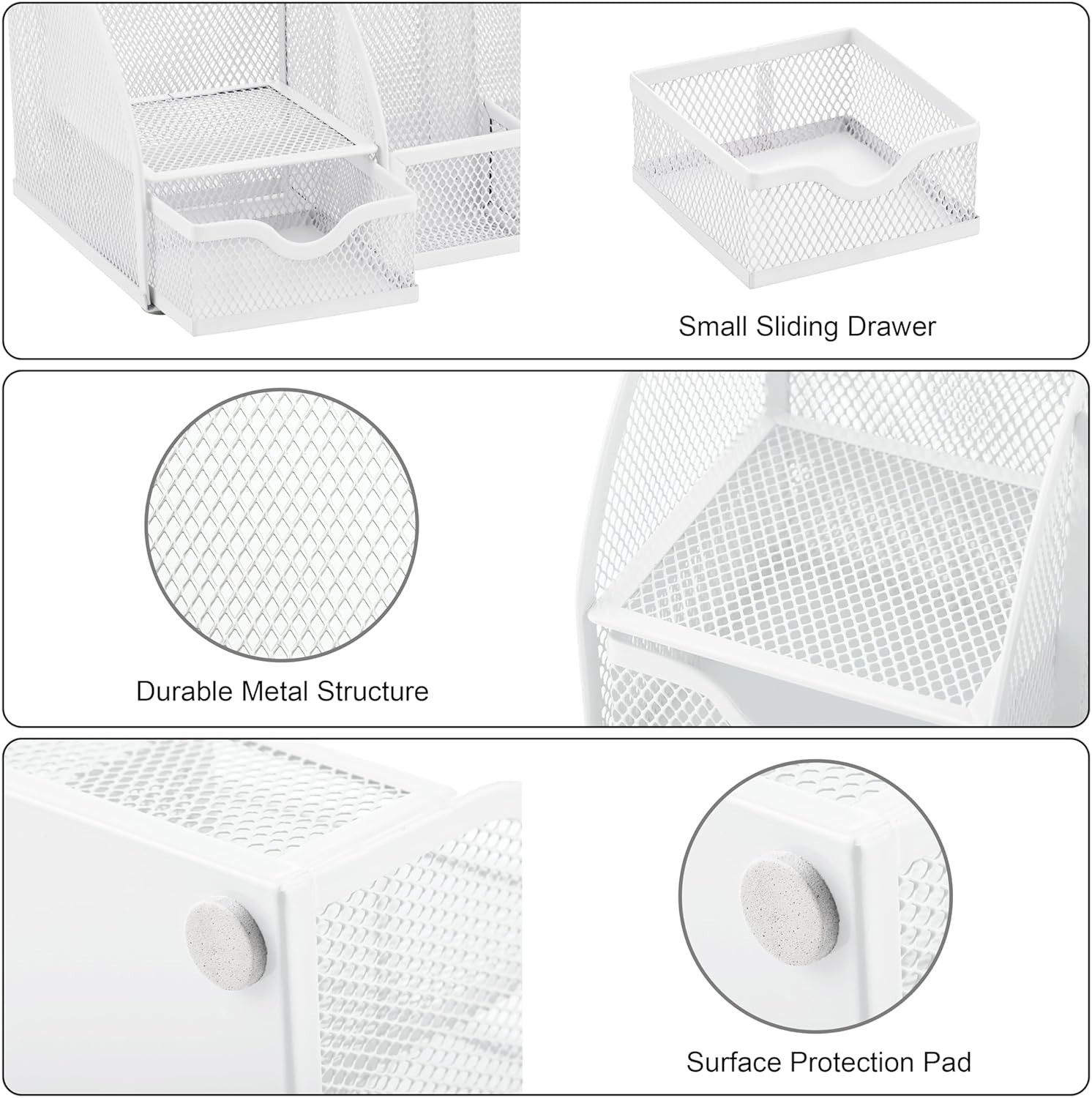 Stylish White Powder Coated Desk Organizer – Perfect for School or Office