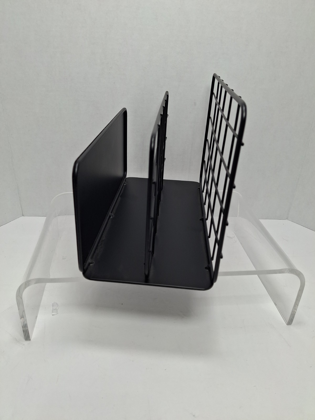 Black Metal Mail Organizer Desktop Letter Sorter File Holder Meijer 10×6.5×5