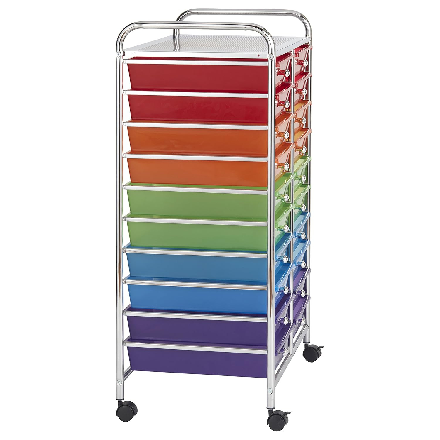 20-Drawer Everyday Mobile Storage Utility Cart, Craft Organizer, Assorted