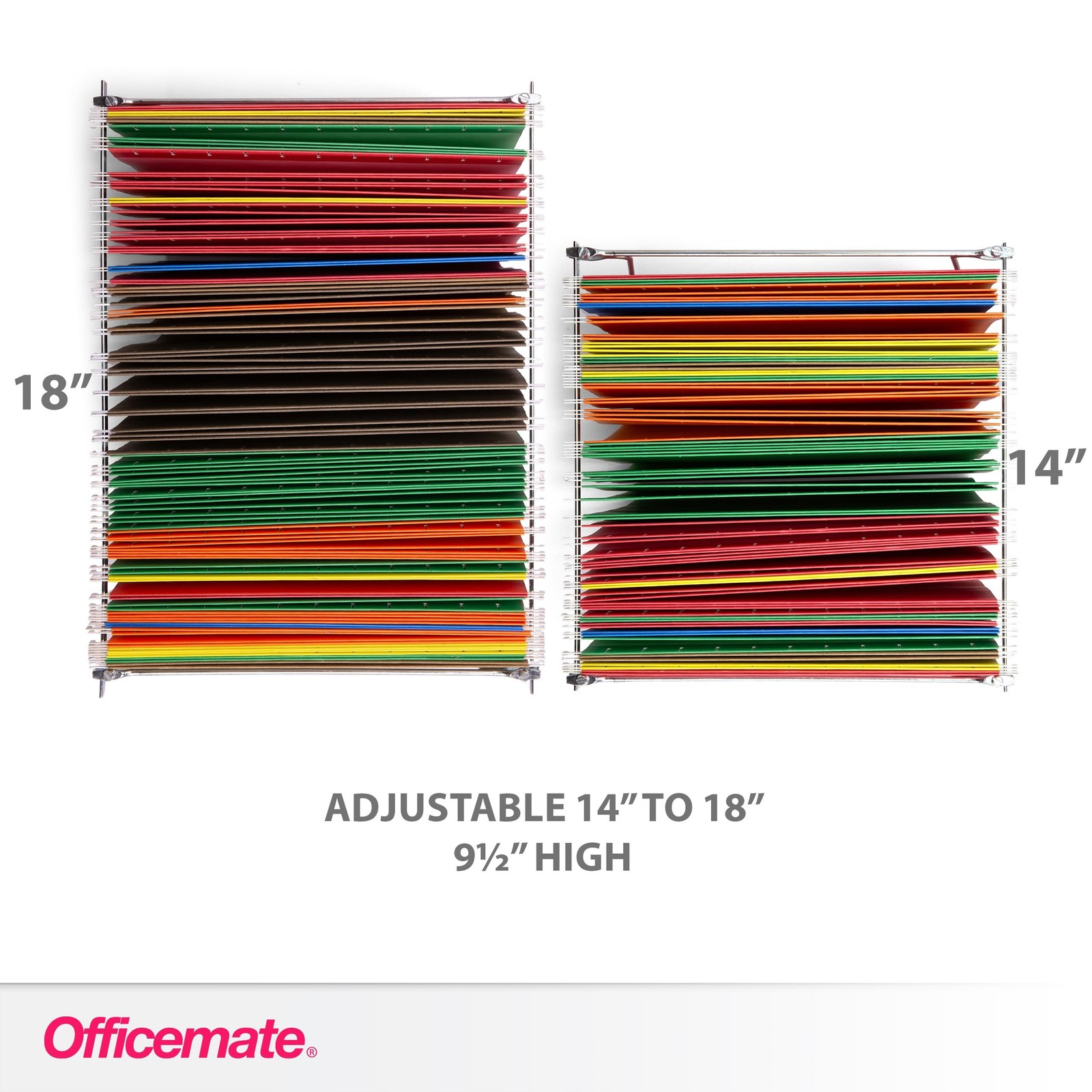 Officemate Hanging File Frame, Letter Size, Adjustable 14 to 18-Inches, 2 Cou…