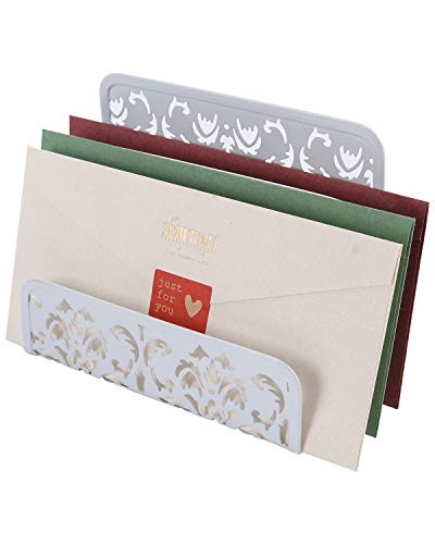EasyPAG Carved Hollow Flower Pattern 3 in 1 Desk Organizer Set – Letter Sorter,