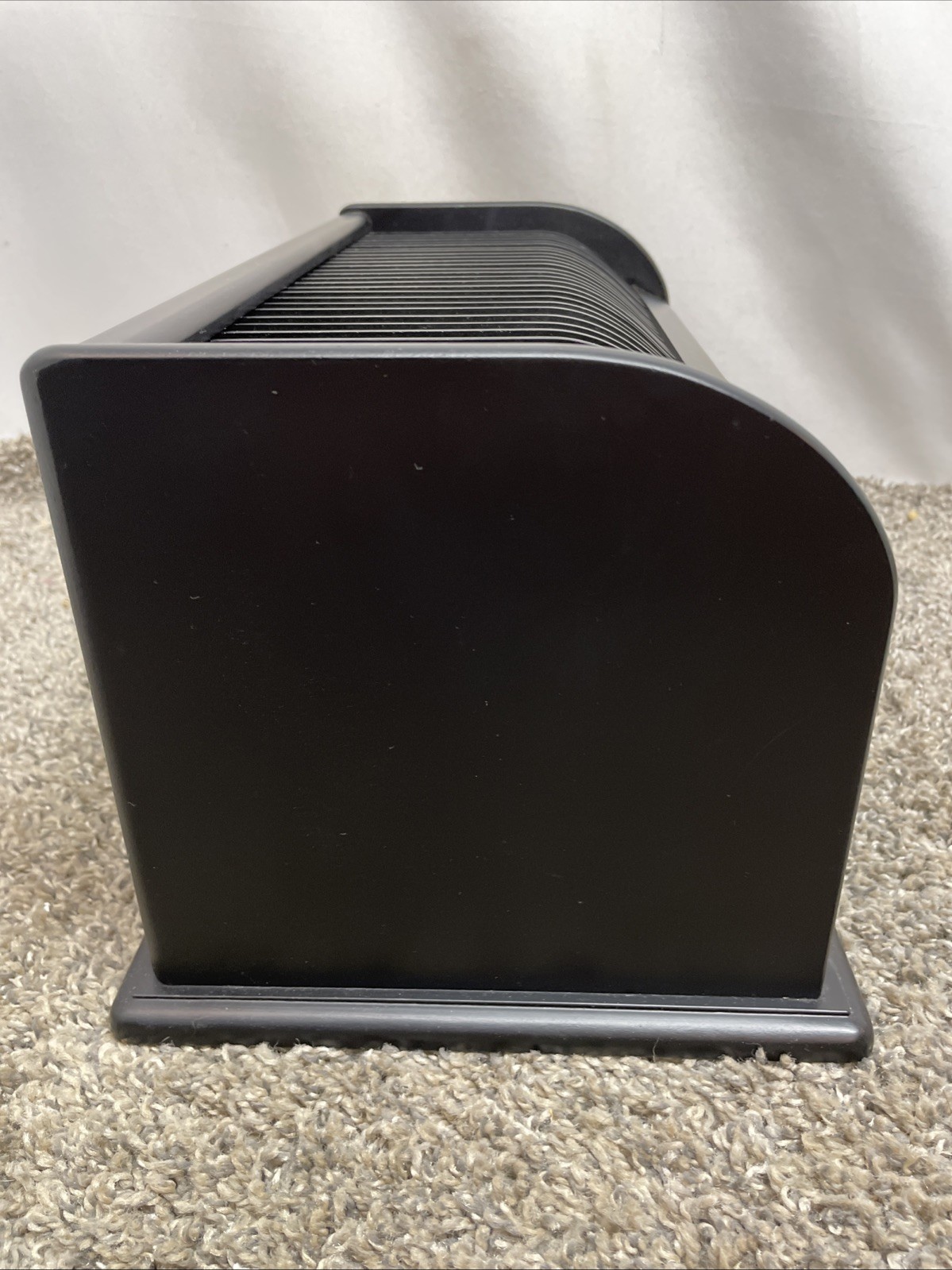 Black Wood Bill Organizer Mail Sorter Desk Organizer with 31 Slots & Drawer