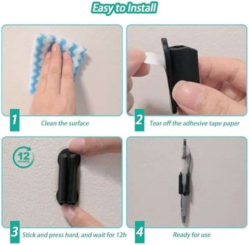 Adhesive Pen Holder for Wall Pencil Holder for Desk Organizer, 6Pack Silicone Pe