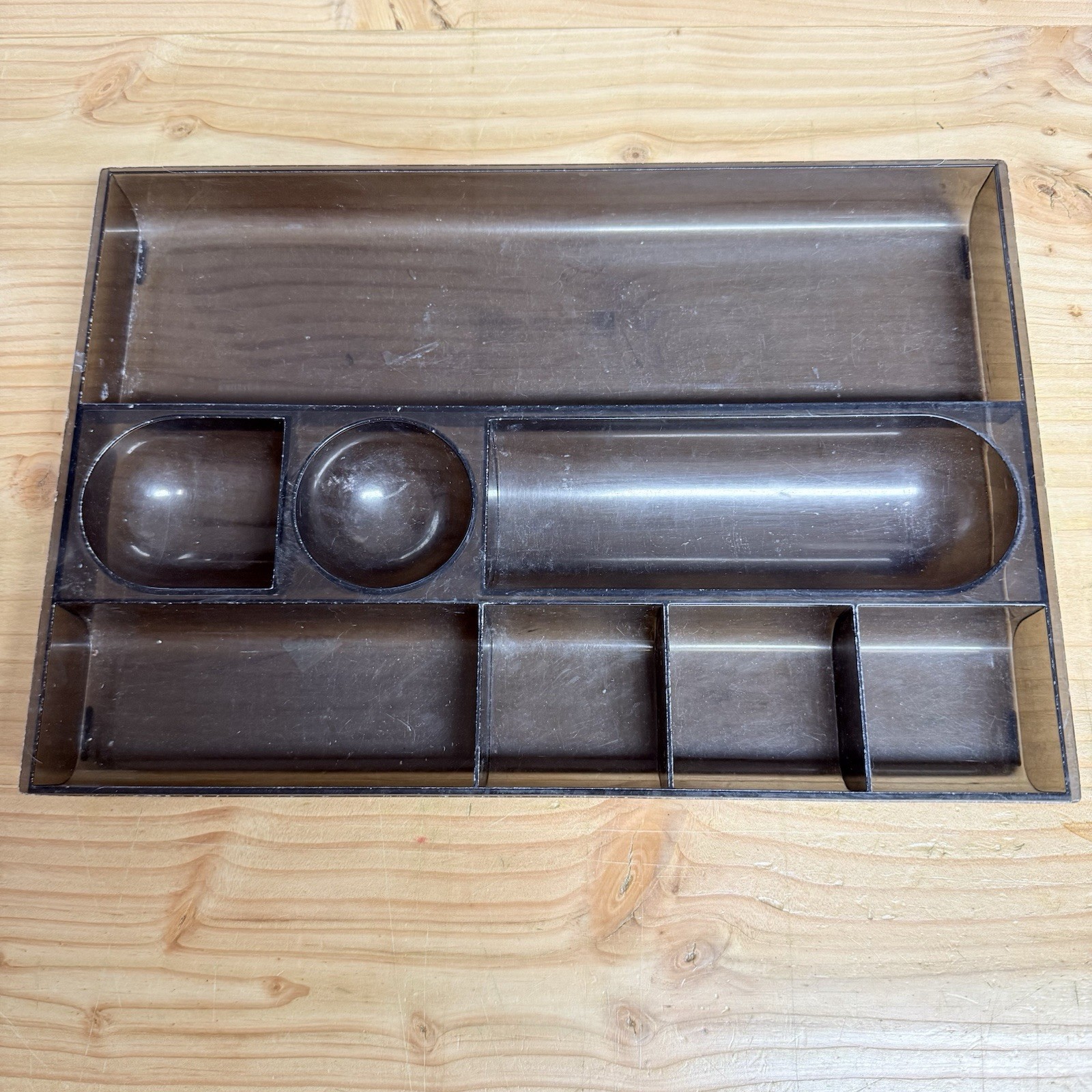 Vintage Eldon Office Products Catchall Desk Tray Organizer 13″x9” Smoky Brown