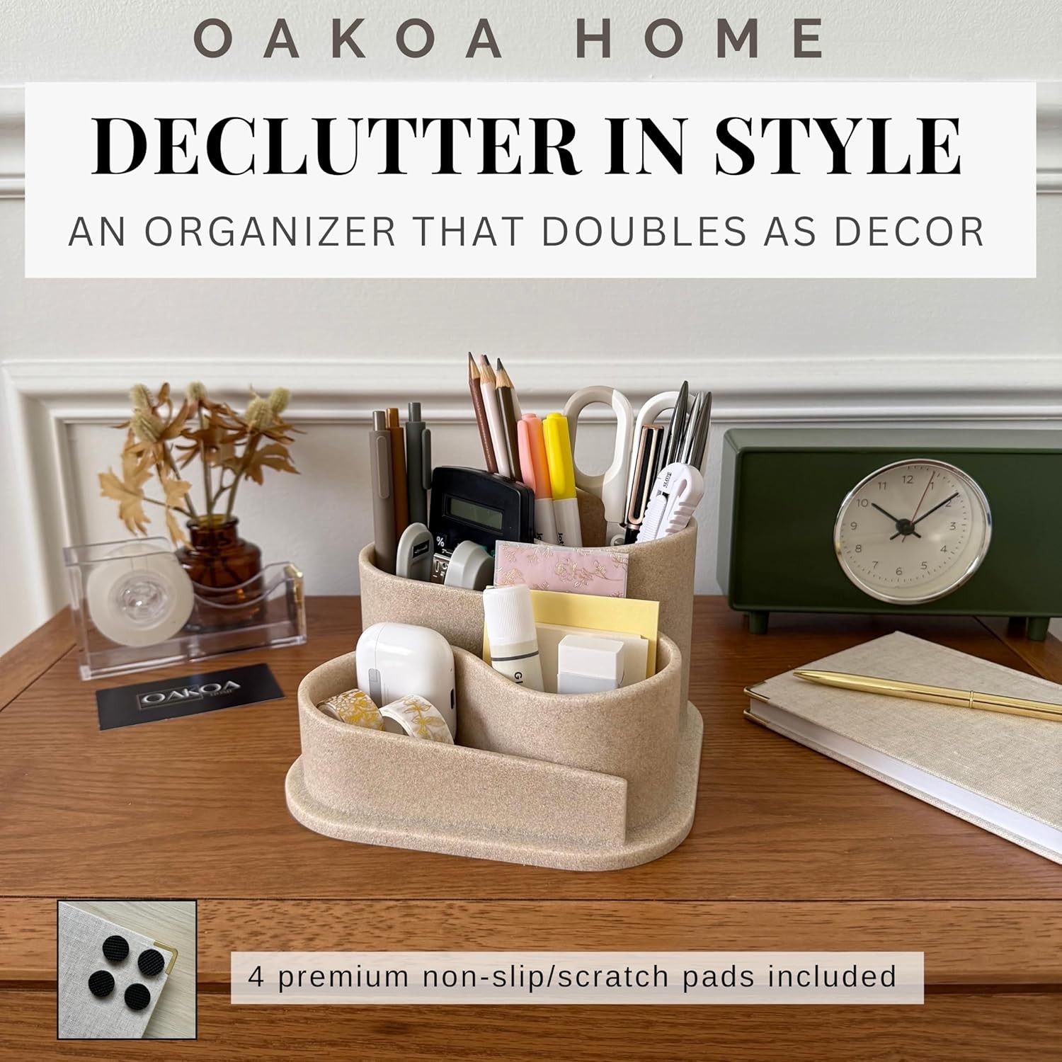 Aesthetic Desk Organizer – Aesthetic Office Desk – Boho Pen Holder – Neutral …