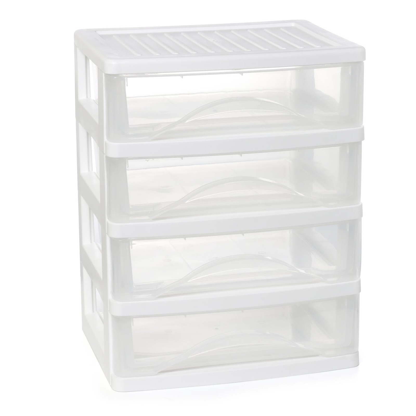 Gonice White Desk 4 Drawer Organizer, Plastic Small White-4T-Small