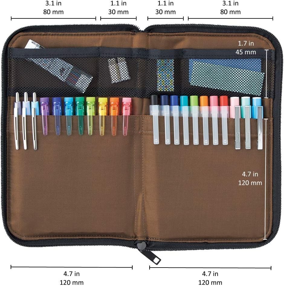 LIHITLAB LAB Slim Pen/Pencil Pouch, Wide, 0.7 × 5.5 × 8.5 Inches, Black (A765…