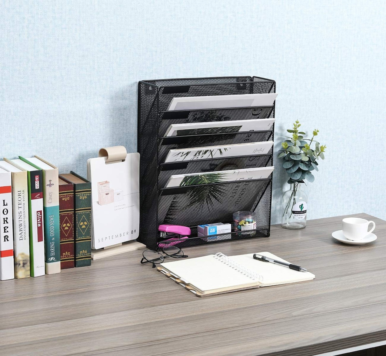 EasyPAG 5 Slot Wall Hanging File Organizer Vertical Office Desk /Wall Mounted…