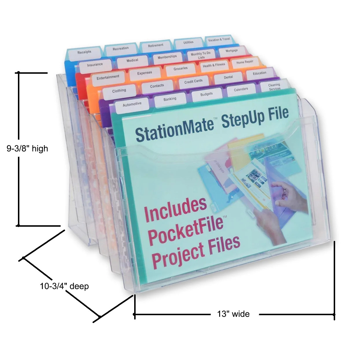 Ultimate Office StationMate StepUp File Desktop Organizer w/ PocketFiles NEW(12E
