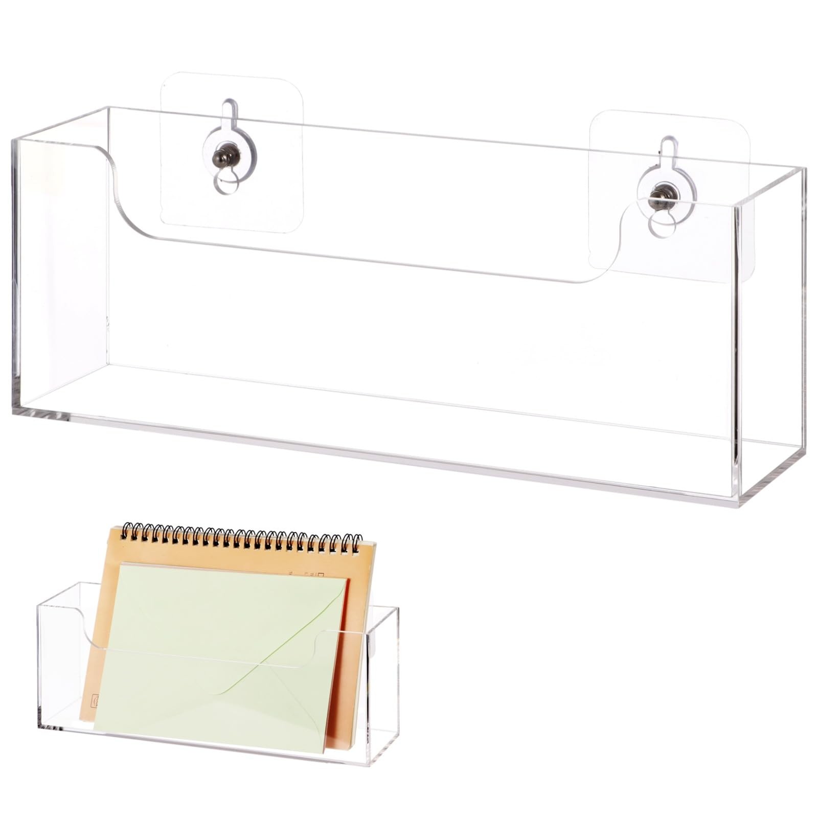 Clear Acrylic Mail Holder Box Desk Wall Mount Organizer Tabletop Storage