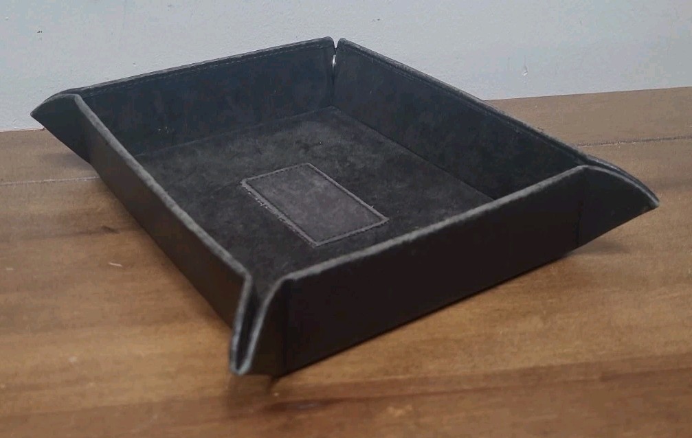 BOSCA Black Leather Vallet Desk Organizer
