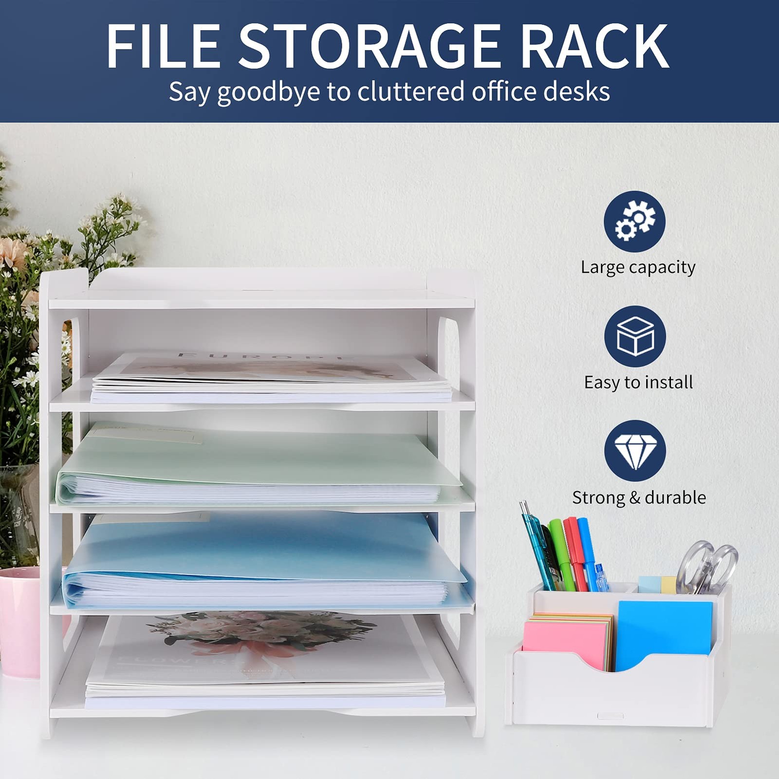 Letter Tray Paper Organizer Desk Tidy File Document Holder A4 5 Tier