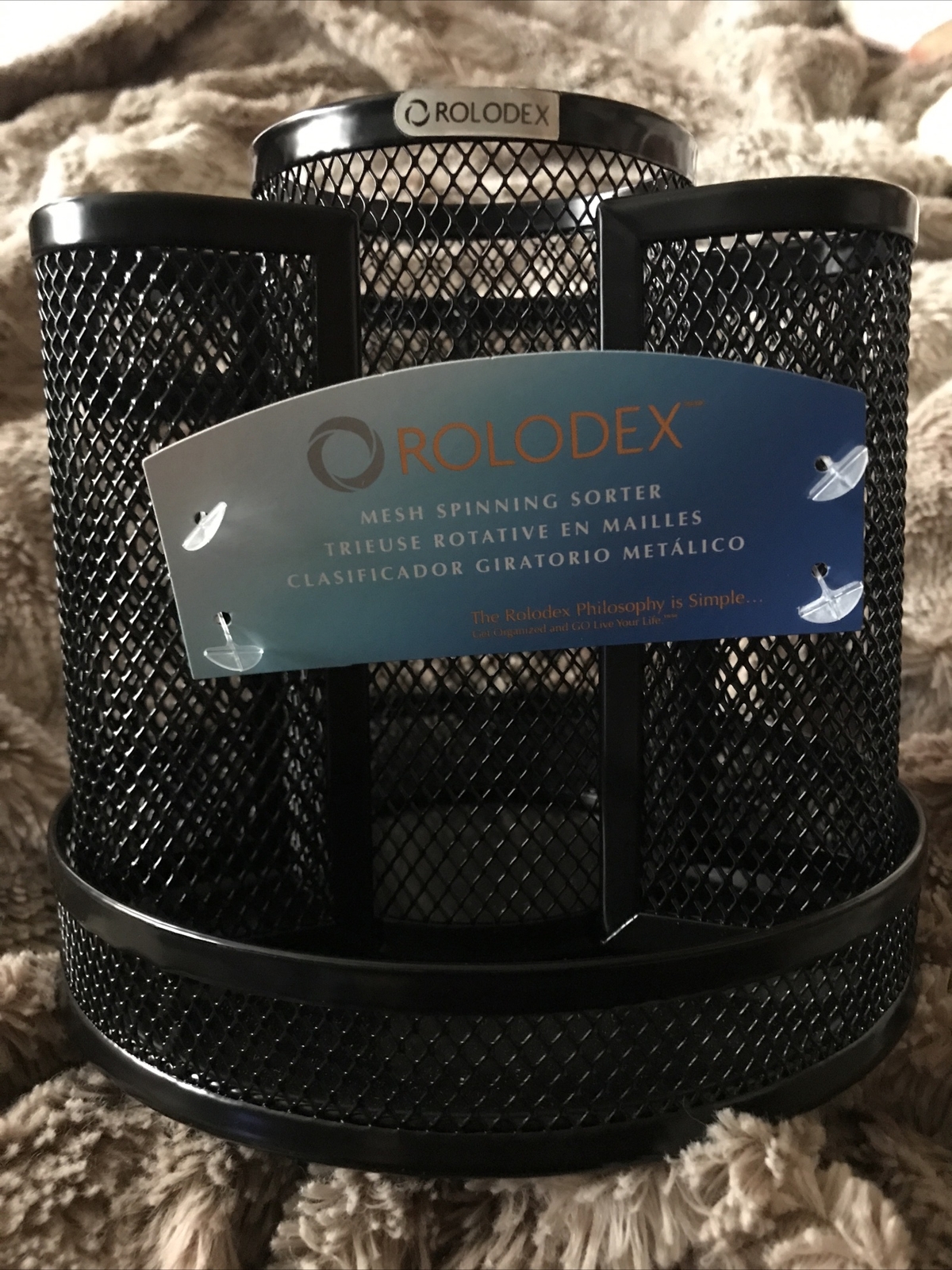NIB ~ Rolodex Mesh Collection Spinning Desk Sorter, Black (1773083)