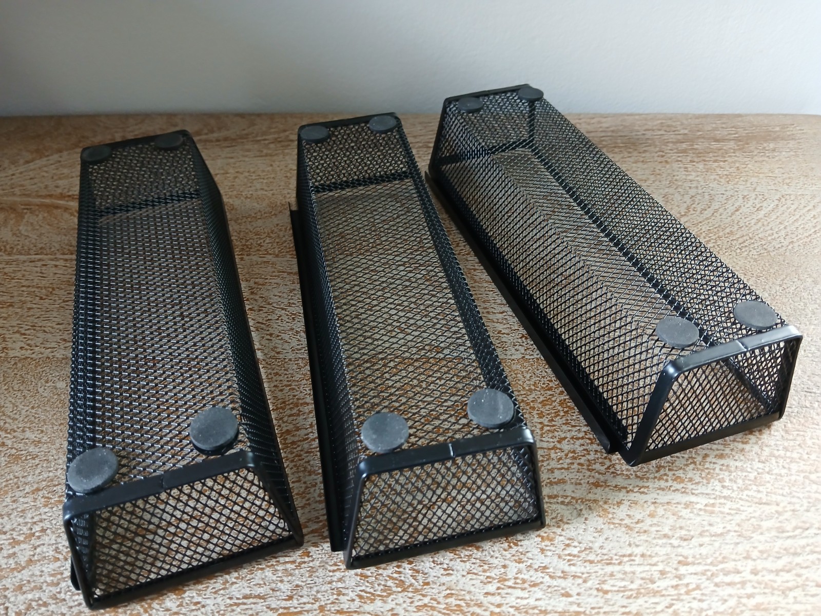 Desk Office Utensil Organizers Black Wire Mesh Container Store Trays Pen Holder