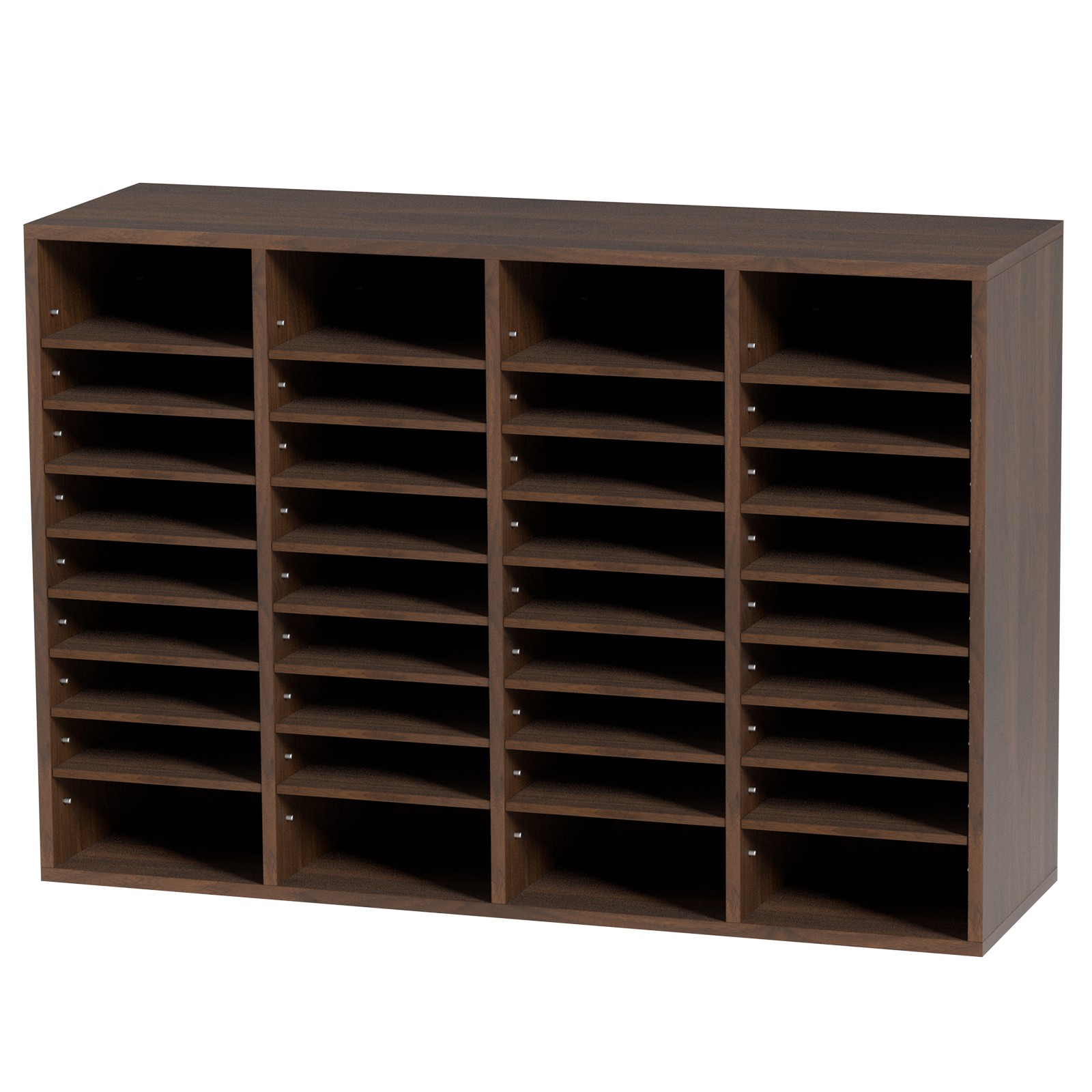 VEVOR Wood Literature Organizer Adjustable File Sorter 36 Compartments Brown