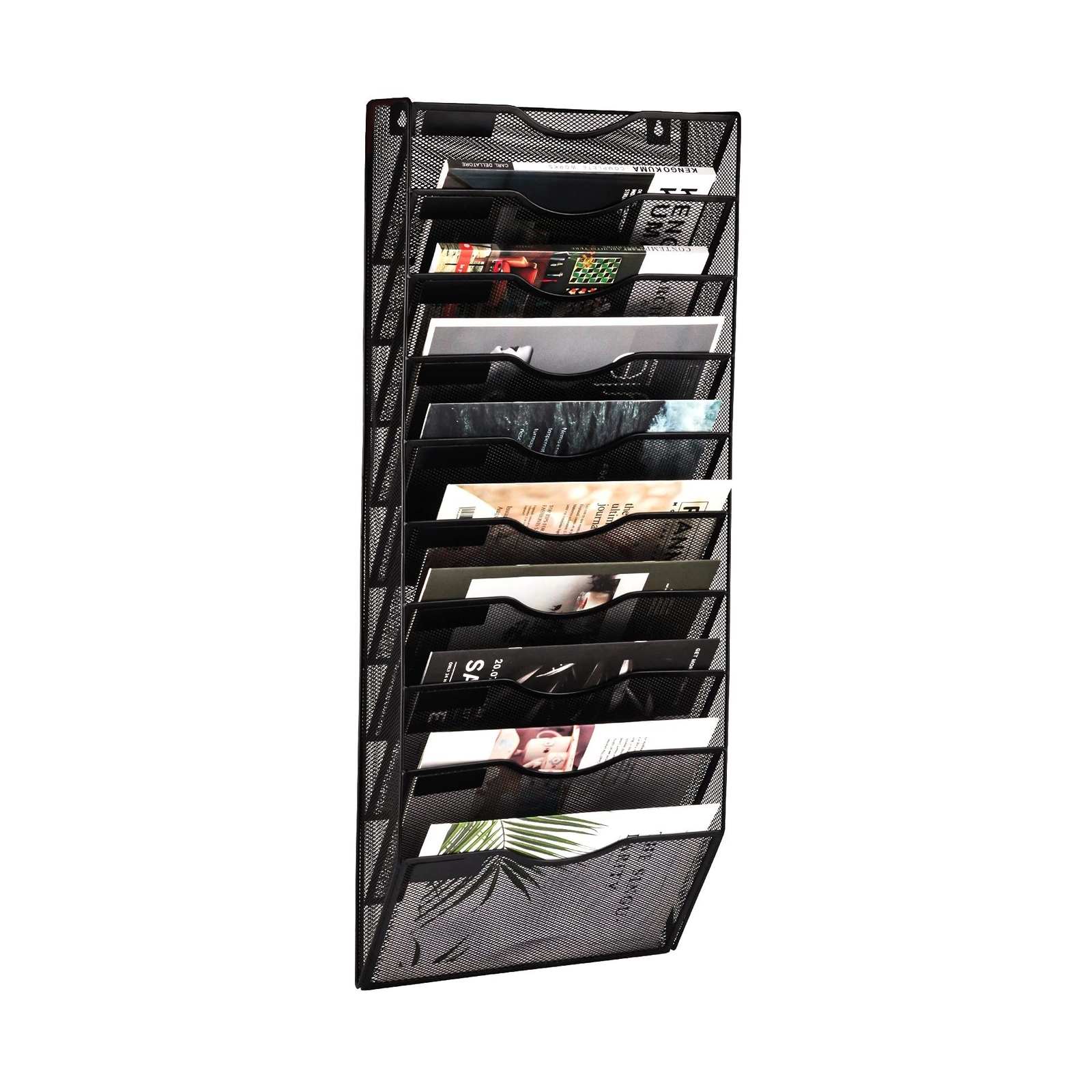 EASEPRES 10 Pockets Mesh Wall File Holder Organizer Office Hanging Magazine R…