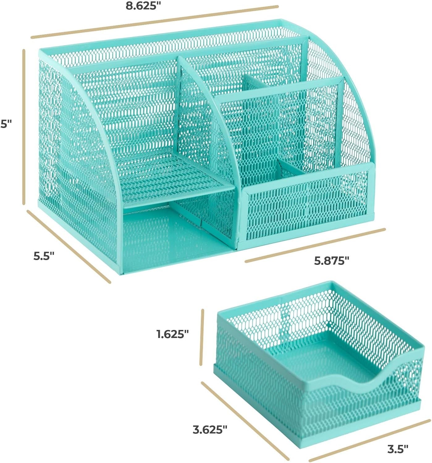 BLU MONACO Aqua Desk Organizer – Cute Turquoise Accessories & Stationery Hold…