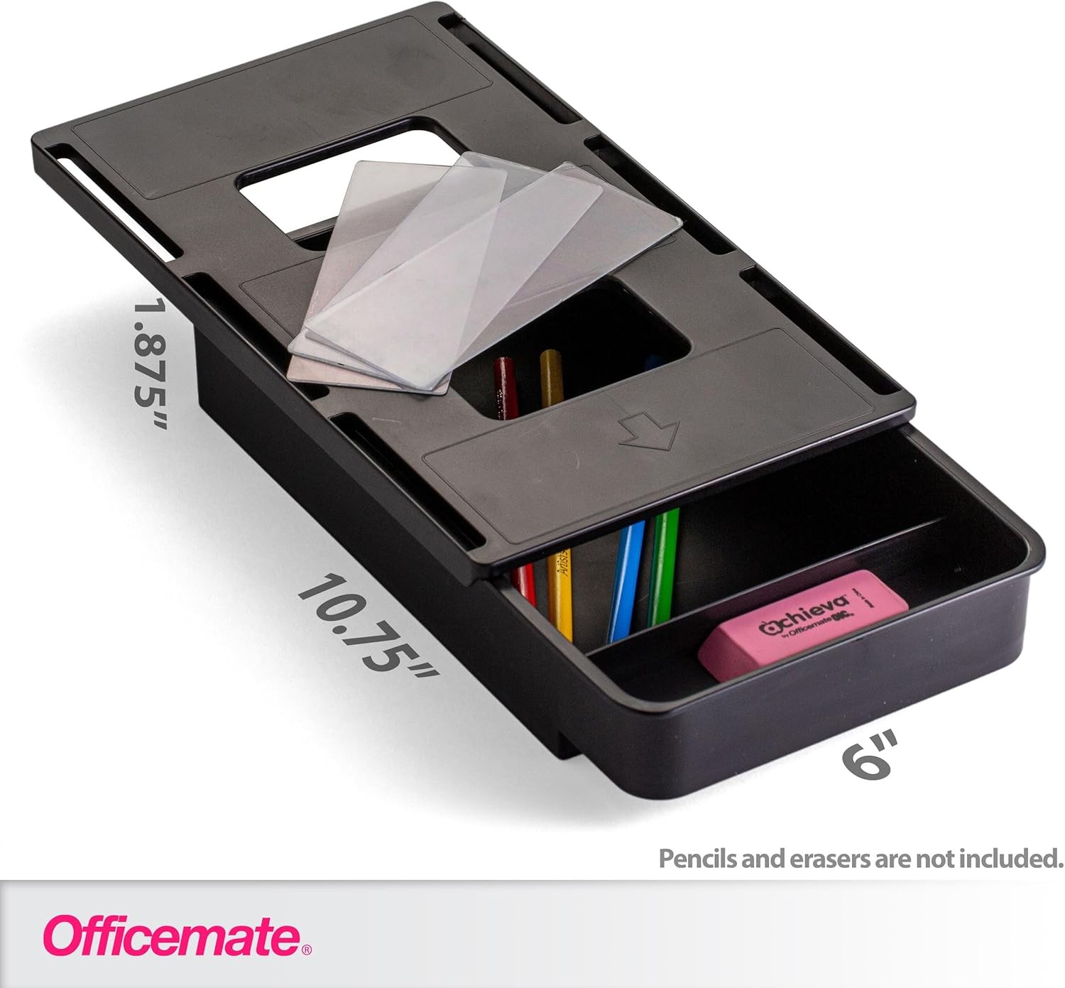 Under Desk Drawer Organizer – Self Adhesive Slide-Out Storage Tray for Office, H