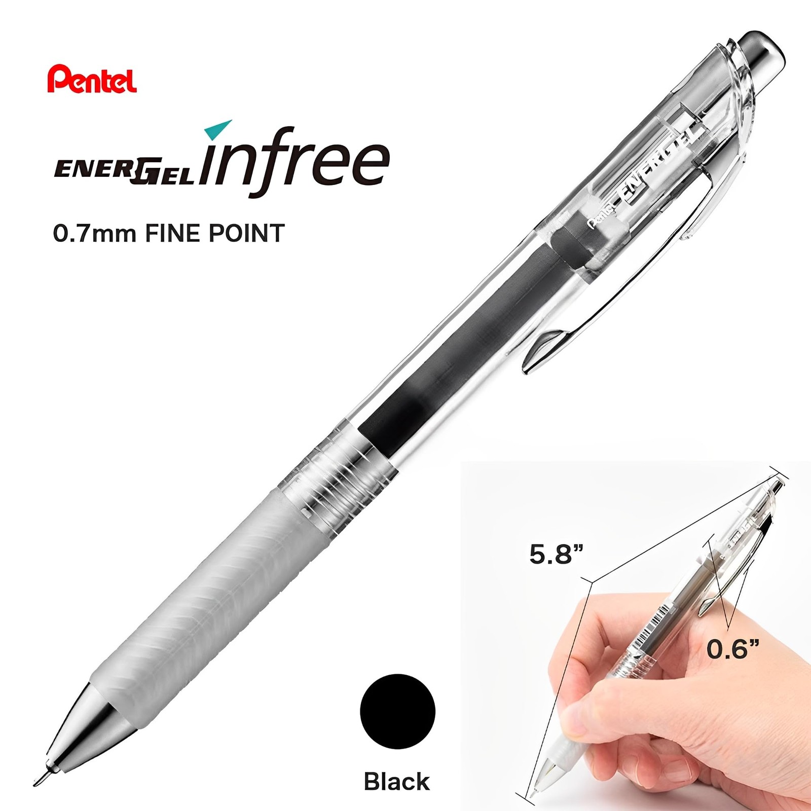 Utlim Sma-Sta Canvas Standing Pen Case and Pentel Infree Ballpoint Pen Bundle…