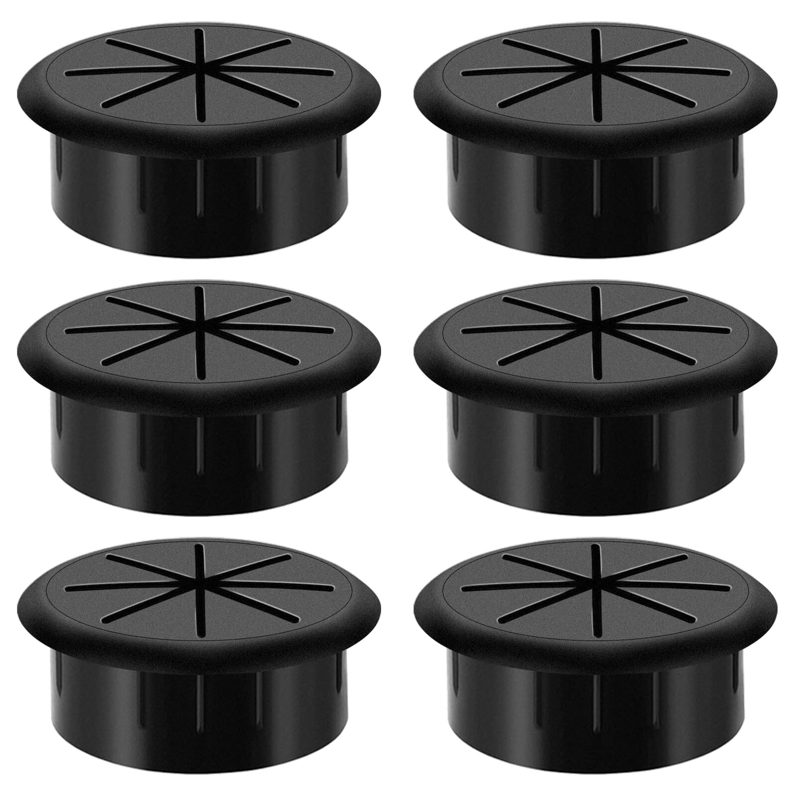 6 Pack 2 Inch Desk Grommet Flexible Desk Hole Cover for Home Office Table Cables