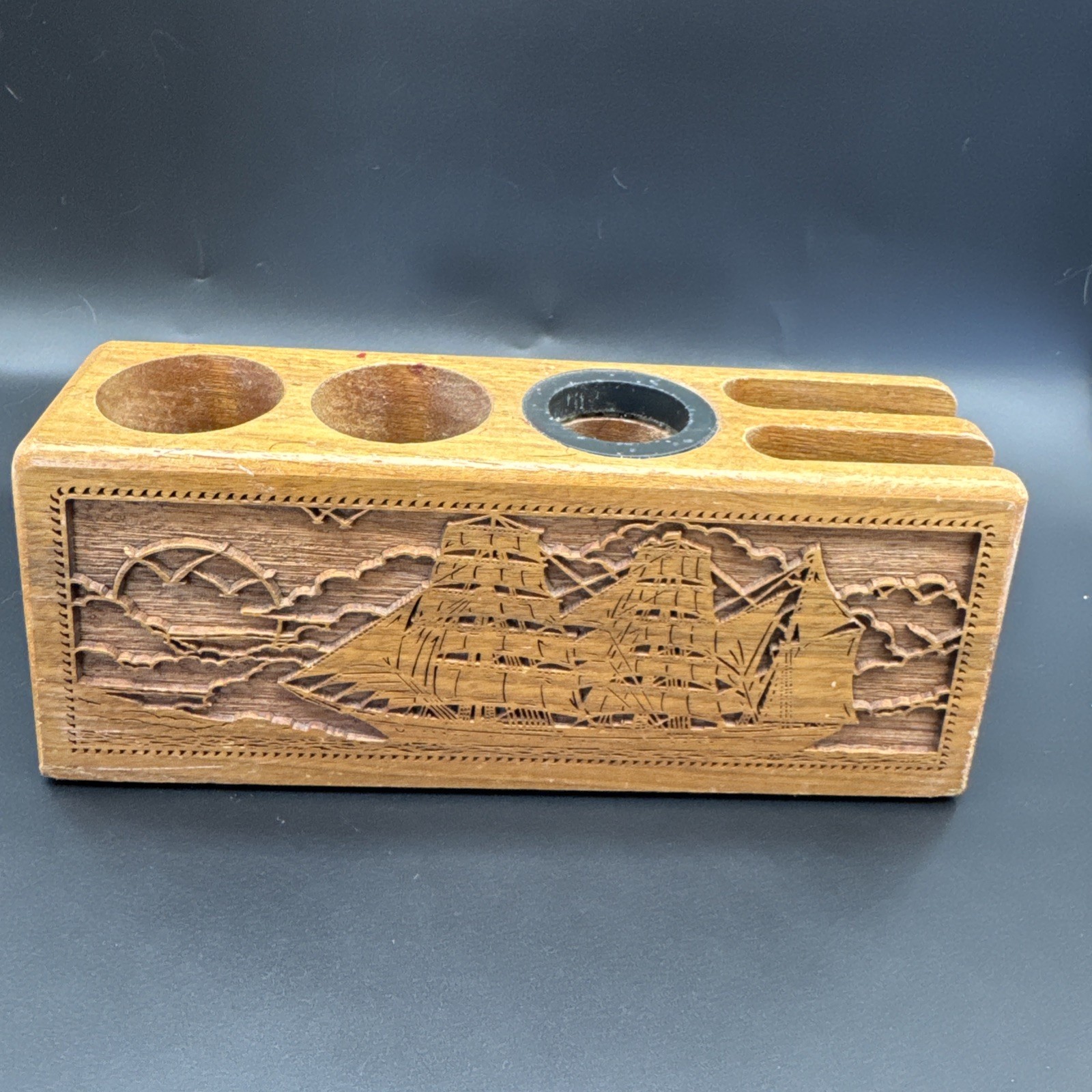 Lasercraft desk organizer made from genuine American walnut wood